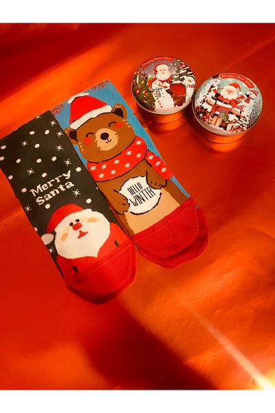 HEDİYEVİM Yılbaşı Çorabı ve Yılbaşı Temalı Kokulu Mum