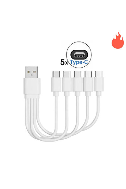 Choice USB to 5xType-C 20cm Short USB Multi Charging Cable 4 in 1 Multiple Ty...