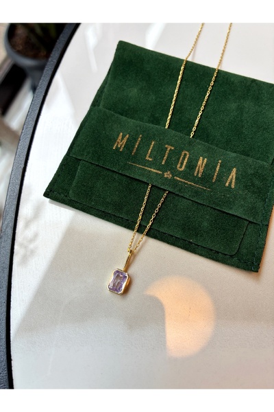 Miltonia Lila Zirkon Taş 925s Gümüş Kolye