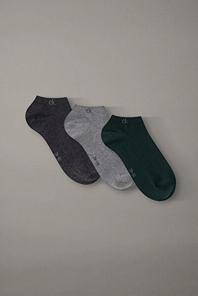 Calvin Klein Erkek 3'lü Yumuşak Esnek Bilek Çorabı - Çok Renkli