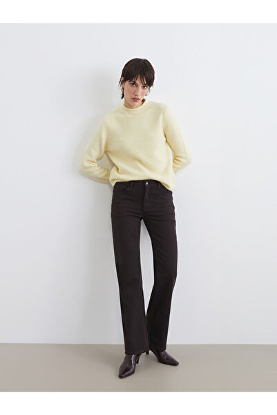 LC Waikiki LCW JeansKahverengi Straight Fit Kadın Jean Pantolon