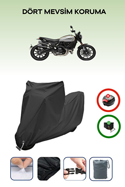 Breen غطاء دراجة نارية متوافق مع دوكاتي سكرامبلر 1100 برو، مقاوم للماء، متوافق مع غطاء الدراجة النارية باللون الأسود