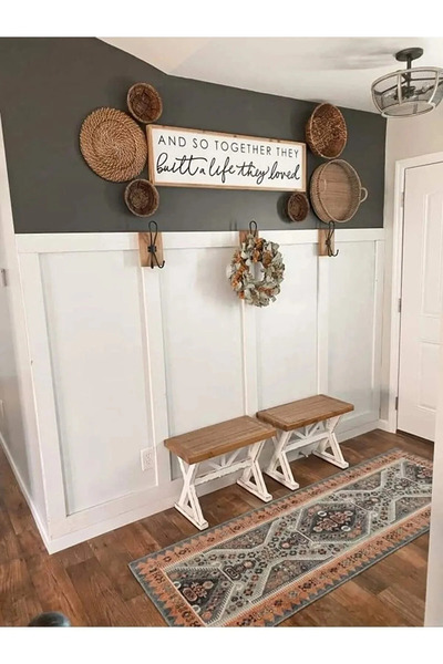 Yıldırım's Home 1 Paket (5 ADET) 100x8cm Iskandinav Duvar Dekorasyon Çıtası 1...