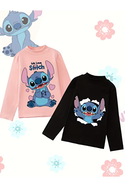 Keywest Çocuk Stitch Baskılı Uzun Kollu 2'li T-shirt Set