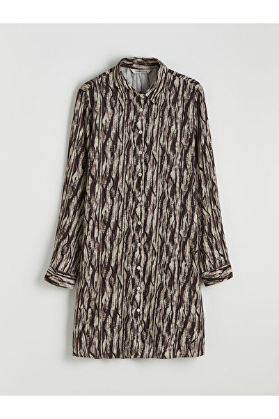 LC Waikiki Γυναικείο πουκάμισο-τουνίκ με σχέδιο LCW GraceBrown