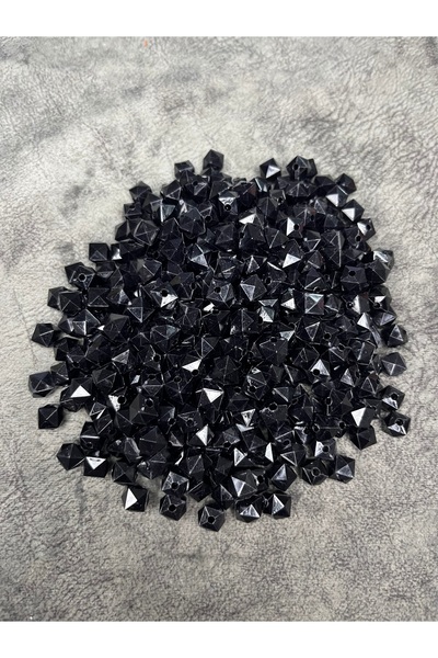 Mos Tespih 10 Gram 10 mm Kare Akrilik Janjanlı Siyah Boncuk (24-26 Boncuk)