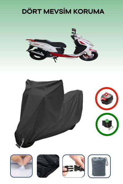 Breen غطاء دراجة نارية متوافق مع Arora AR 150T-15 متوافق مع اللون الأسود مقاوم للماء