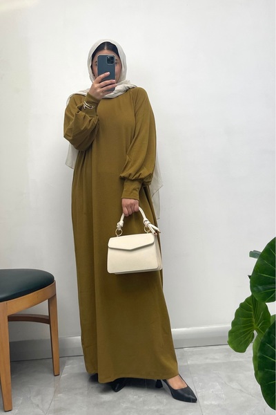 NİSUM MODA Corded Fabric Long Ferace