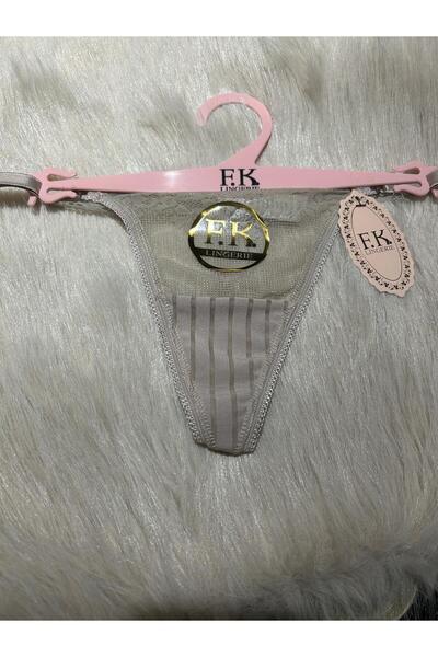 Elit Butik Beige Lace Detailed Thong