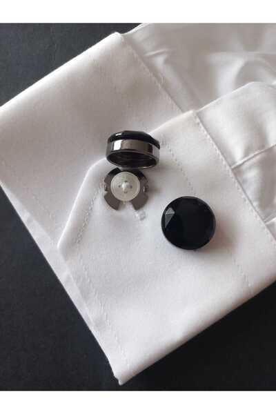 Kravatistan Tüm gömleklere uyumlu düğmeye geçmeli kol düğmesi