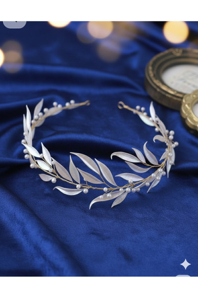 Mirnova Yaprak Model Zarif Gelin Tacı-Gelin Tacı-Saç Aksesuarı