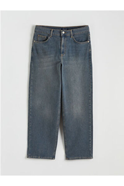 LC Waikiki بنطلون جينز نسائي من M1 SEZON بلون نيلي بقصة بوي فريند