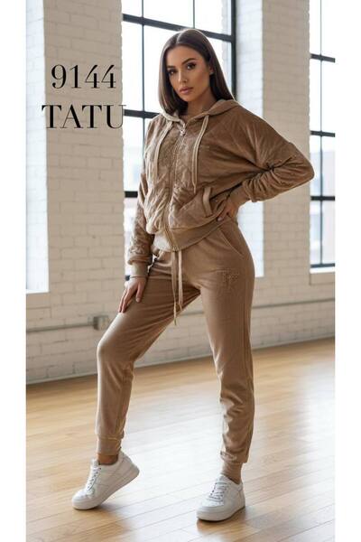 Velvet Women's Tracksuit TATU – Model 9144 (Beige)