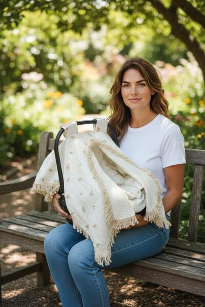 grow with muslin %100 Pamuk Çok Amaçlı ÇİFT KATLI Müslin Puset Örtüsü, Minder...