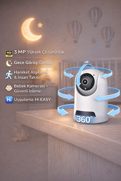 BFYTECH AGS-X300BC 360° 3 MP ultra net görüntü Bebek Kamerası