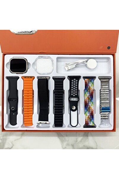 OEM Smartwatch ULTRA H12 cu 8 curele interschimbabile – Ecran mare, design robust, set complet