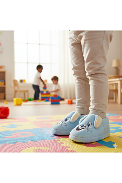 Valenta Sevimli Çocuk Bebek Tavşan Panduf Ev Ayakkabısı Kreş Ayakkabısı Patik