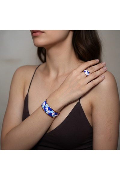 Brandsmiths Mine Copper Bracelet & Ring Set – Blue & Green