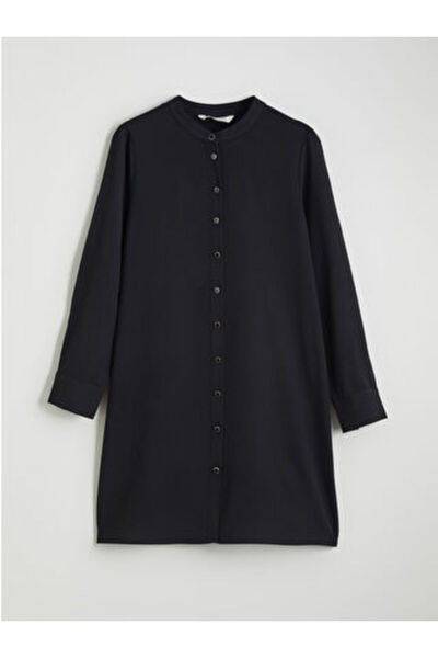 LC Waikiki Black Judge Collar Women's Shirt Tunic