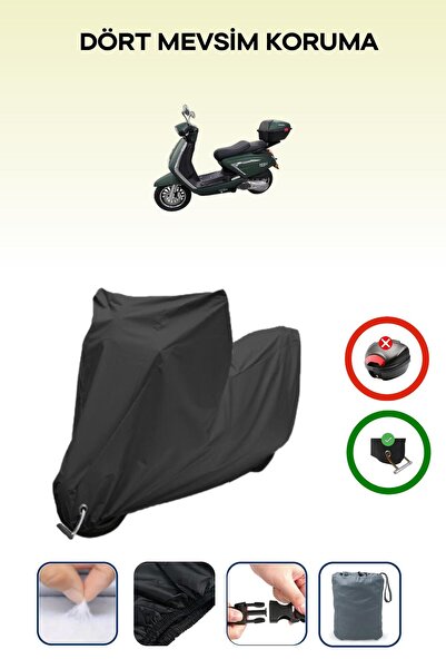 Breen Black Lock Compatible King Motor Vega 125 Compatible Motorcycle Tarpaulin Waterproof