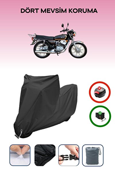 Breen غطاء دراجة نارية متوافق مع ياماها RX 115 متوافق مع اللون الأسود مقاوم للماء