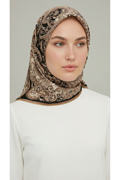 Karaca Eşarp SİYAH ETNİK DESENLİ COTTON EŞARP