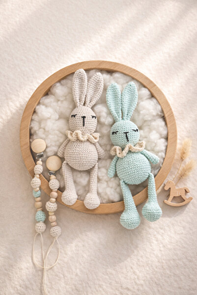 AydaAtölye Amigurumi İkiz Yenidoğan Bebek Hediye Seti