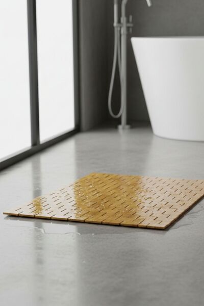 belivano 42 x 62Cm Kaydırmaz Çok Amaçlı Bambu Paspas - Duş Kapı Önü Makine Üz...