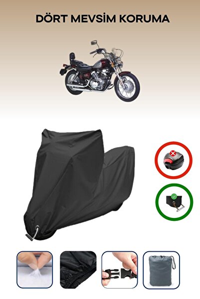 Breen Black Lock Compatible Bisan Roadstar 250 Compatible Motorcycle Tarpauli...