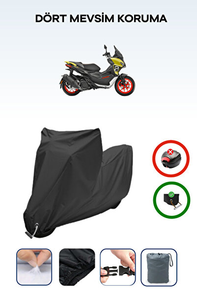 Breen Black Lock Compatible Aprilia Sr Gt 125 Compatible Motorcycle Tarpaulin...