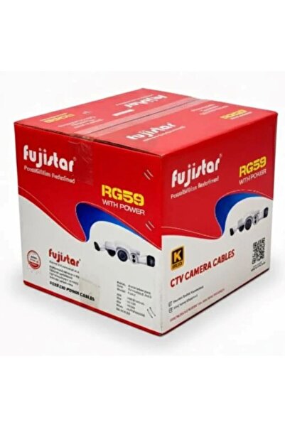 fujistar كابل كاميرات المراقبة الاحترافية RG59 مدمج كابل الطاقة - دعم 4K UHD