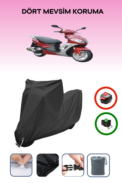 Breen غطاء دراجة نارية متوافق مع كوبا أبريكت 125 متوافق مع اللون الأسود مقاوم للماء