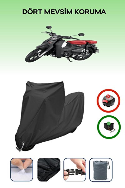 Breen Black Lock Compatible Honda C125 Super Cub Compatible Motorcycle Tarpaulin Waterproof
