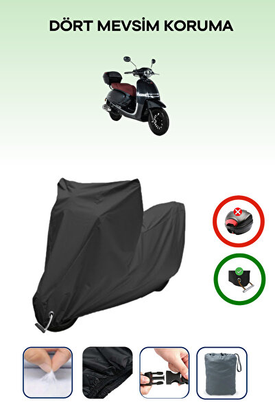 Breen Black Lock Compatible Rks Galaxy Gold 125 Compatible Motorcycle Tarpaul...