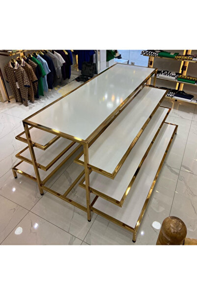 MD Vİtrin Dekorasyon Gold Kaplama Mağaza Katlama Bankosu (Özel yapım)