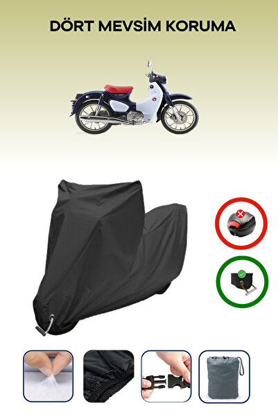 Breen Black Lock Compatible Honda C90 Super Cub Compatible Motorcycle Tarpaulin Waterproof