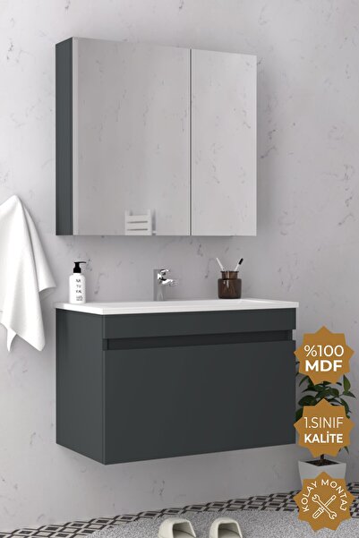 TETA HOME Mersin 65 Cm Mdf Banyo Dolabı Seti