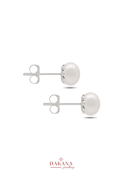 Silver Needle Model 8 mm Pearl Earrings