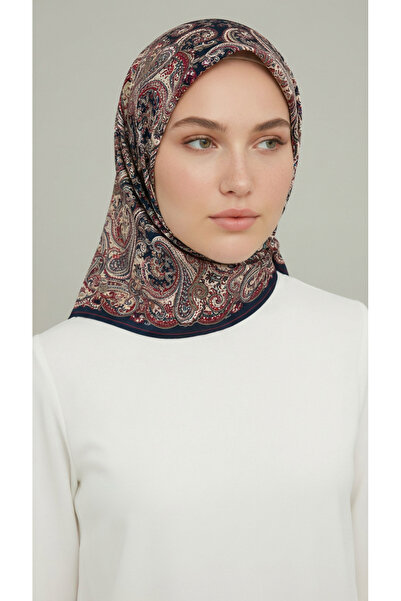 Karaca Eşarp LACİVERT- ETNİK DESENLİ COTTON EŞARP