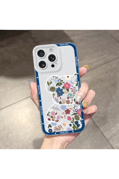 Hontinga غطاء هاتف شفاف متوافق مع آيفون 16 برو ماكس مع حماية للكاميرا وزهور ص...