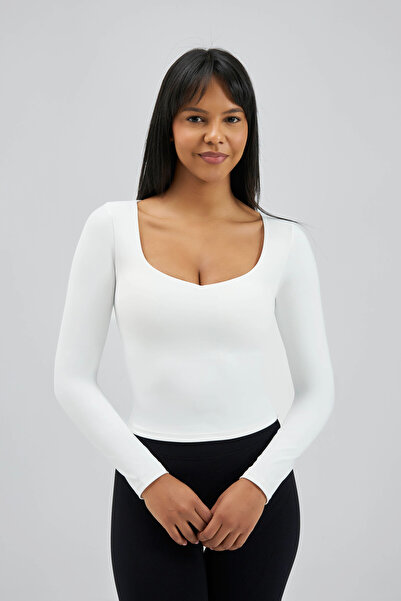 Umori Bluză albă cu mânecă lungă și decolteu în V tricou Galactic Aura Second...