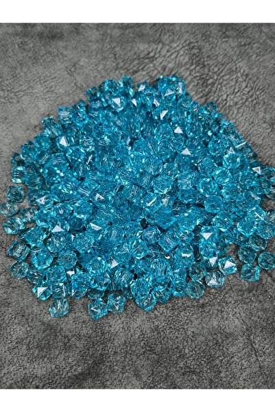 Mos Tespih 10 Gram 10 mm Akrilik Janjanlı Kare Mavi Boncuk (24-26 Boncuk)