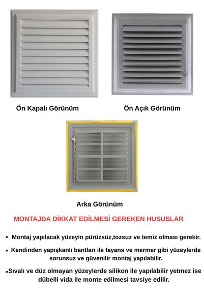 HkTeknik 40X50 cm Ventilation Grille Bathroom Wc Toilet Ventilation Plastic Louver Grille