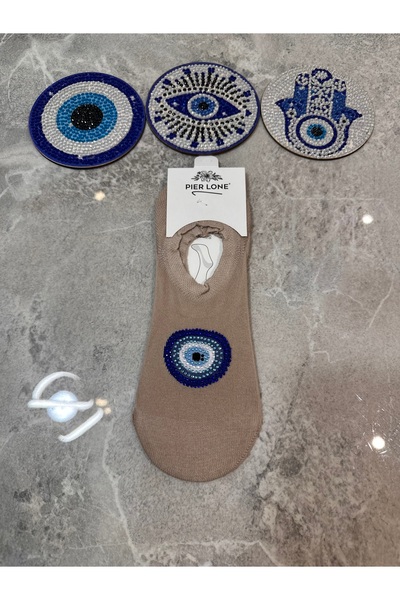 Store Nazar boncuklu taşlı angora kokulu çorap