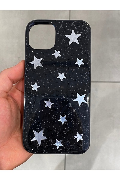 Mee.co حافظة هاتف من السيليكون اللامع بنمط النجوم متوافقة مع آيفون 14 بلس و15...