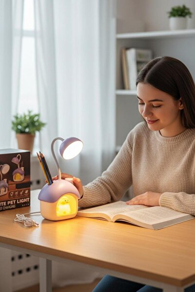 Led ÖRDEK KİTAP OKUMA & GECE LAMBASI (KALEMLİKLİ)