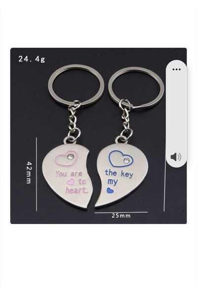 OEM Set of 2 puzzle key rings for couples, made of stainless steel and alloy, message, YOU ARE THE KEY TO MY HEART