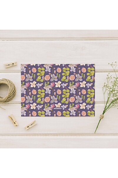 Muslim Walk Mor 16x22cm Çiçekli Kalın Hediye Zarfı