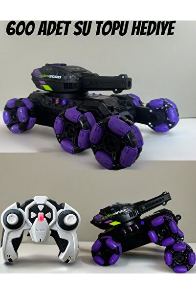 HADES Su Topu Atan 360° Omni RC Tank –Işıklı Sesli, Yüksek Hızlı Robot Tank kumandalı araba oyuncak