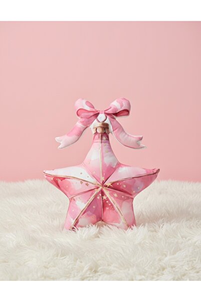 Kokoş İşler Pembe yıldız formlu dekoratif yastık
